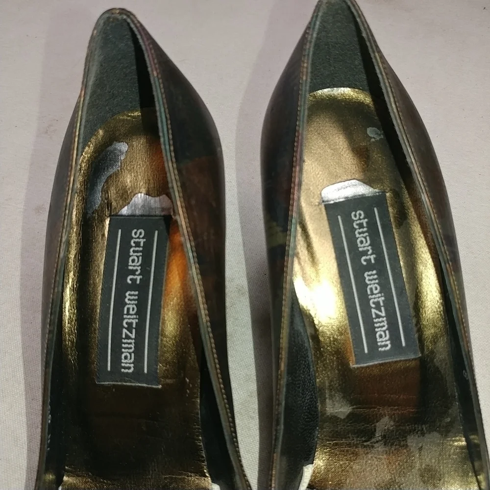 Stuart Weitzman, pointed toe, black/brown pumps si